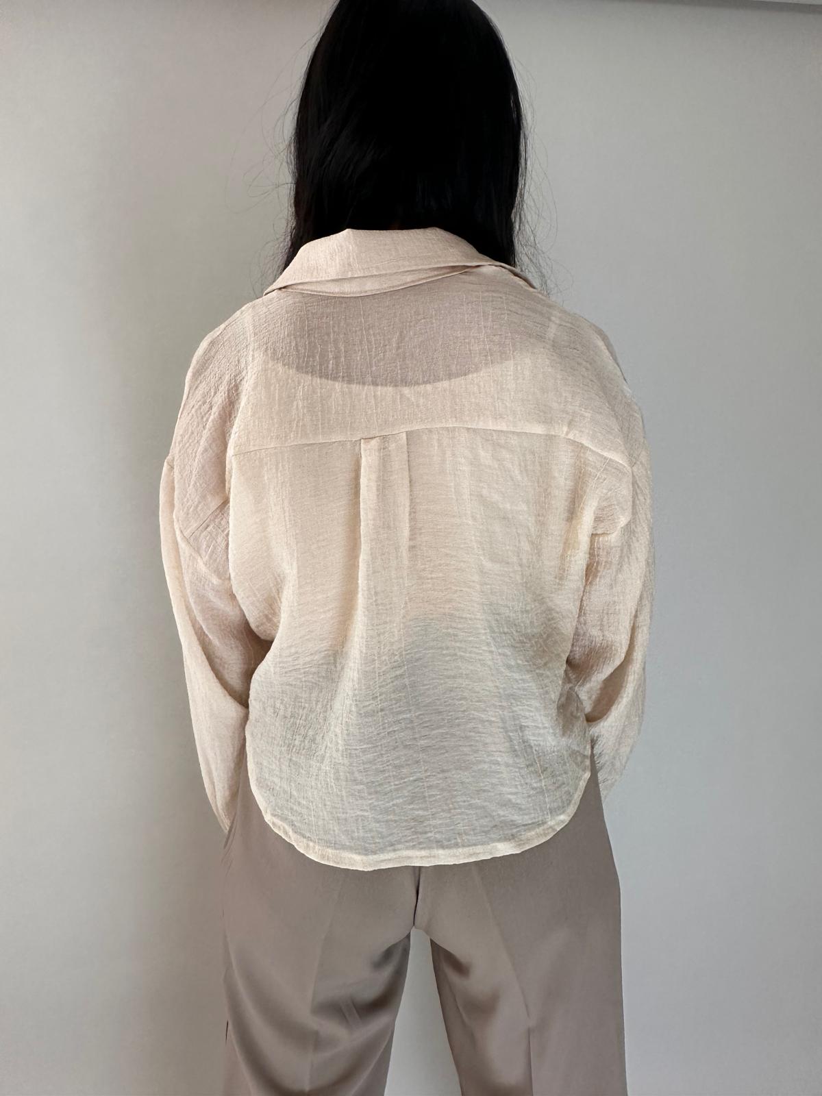 Kort oversized skjorta Beige